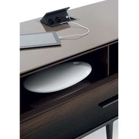 EU15CS, Frame Pewter Painted 0259V, Compartment Satin Desert 4516E, Doors Bronze Mirror 0830B, External Frame Bronze Acrylic Resin 0797B, Internal Frame Black Chrome Acrylic Resin 0793N, With 2pc of Shelf EU45R Smoky Glass 0129F