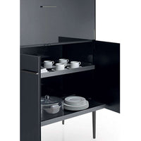 EU15CS, Frame Pewter Painted 0259V, Compartment Satin Desert 4516E, Doors Bronze Mirror 0830B, External Frame Bronze Acrylic Resin 0797B, Internal Frame Black Chrome Acrylic Resin 0793N, With 2pc of Shelf EU45R Smoky Glass 0129F