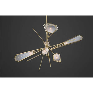 - Lighting Chandelier, Frame Satin Brass , Glass Alabaster White Brown Glass, Canopy, Satin Brass Canopy, light source included, 12V 6 Watt LED bulb & 220V LED Driver