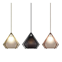 - Lighting Pendant Lamp, Frame Satin Brass & White Glass, light source included, 12V 6W LED Bulb & 220V LED Driver