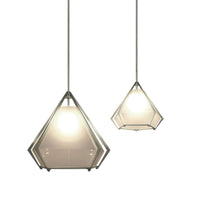 - Lighting Pendant Lamp, Frame Satin Brass & White Glass, light source included, 12V 6W LED Bulb & 220V LED Driver