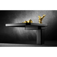 LIMBONSAI 79321NBDG  Deck-mounted Single-lever Bath Mixer in Na-No Black w/ Dark Gold Knobs