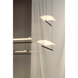 LAMPC01 (LAM851) Lighting Pendant Lamp Pendant Lamp, Frame Matt black, Lampshade Brilliant white metallic , built-in LED 31W