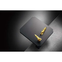 LIMBONSAI 79321NBDG  Deck-mounted Single-lever Bath Mixer in Na-No Black w/ Dark Gold Knobs