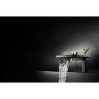 LIMBONSAI 79321CMDG  Deck-mounted Single-lever Bath Mixer in Chrome w/ Dark Gold Knobs