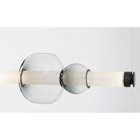 - Lighting Chandelier, Frame Satin Brass, Glass Smoked Bronze & Smoked Amethyst, light source included, 24V 6 Watt LED Bulb& 220V LED Driver