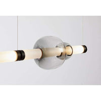 - Lighting Chandelier, Frame Satin Brass, Glass Smoked Bronze & Smoked Amethyst, light source included, 24V 6 Watt LED Bulb& 220V LED Driver