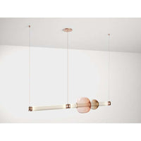 - Lighting Chandelier, Frame Satin Brass, Glass Smoked Bronze & Smoked Amethyst, light source included, 24V 6 Watt LED Bulb& 220V LED Driver