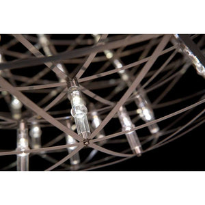 8.72E+12 Lighting Suspension Lamp, Frame in wood and finish in stainless steel