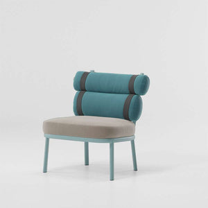 23200-009, Frame Aquamarine Aluminum 107 , Back cushion Cerulean Laminate 314 , Seat cushion Limestone Laminate 292, Straps Marengo Stripe 041