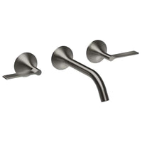 VAIA Wall-mounted basin mixer without pop-up waste - Brushed Dark Platinum