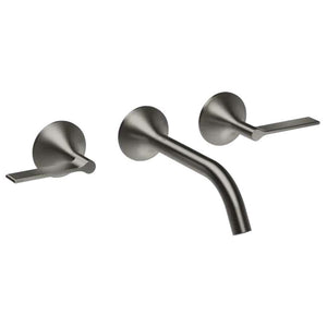 VAIA Wall-mounted basin mixer without pop-up waste - Brushed Dark Platinum