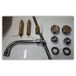 Madison 36712360-00 (XS-027982) Wall-Mounted 3-Hole Basin Mixer Custom Made with Tzelan Handles in Chrome