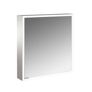 Emco Prime Facelift 949706260HK emco illuminated mirror cabinet prime Facelift wall-mounted, 600 mm, 1 door, IP 20 door hinge right, back panel mirror in Aluminium/ Mirror (HK version : 3-pin plug)