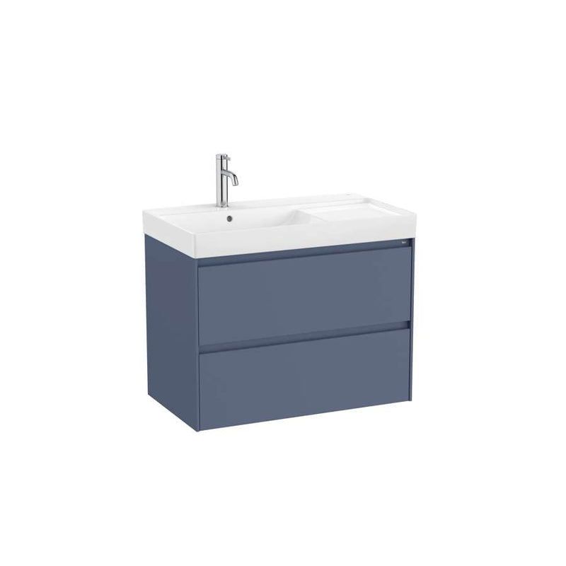 Roca A857763504 ONA unik furniture with 2 drawers matt blue 800mm left