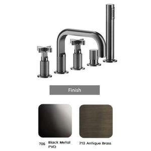 GESSI INCISO 58140.706 five-hole basin mixer in Aged Bronze with spout and diverter