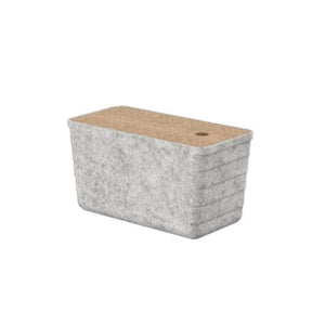 Roca A818025N10 Tura Small felt box with cork cover. size in 165 x 335 x 180 mm. Finish in N1 Recycled PET felt.