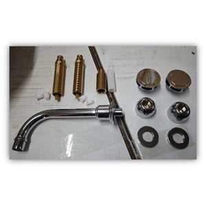 Madison 36712360-00 (XS-027982) Wall-Mounted 3-Hole Basin Mixer Custom Made with Tzelan Handles in Chrome with Concealed Part