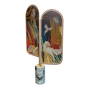 Chinoiserie 2.0 Custom LA-01 BLK Jungle Fantasia Screen Multicolour hand-painted & embellished silk wallpaper screen 1873 x 1124 mm