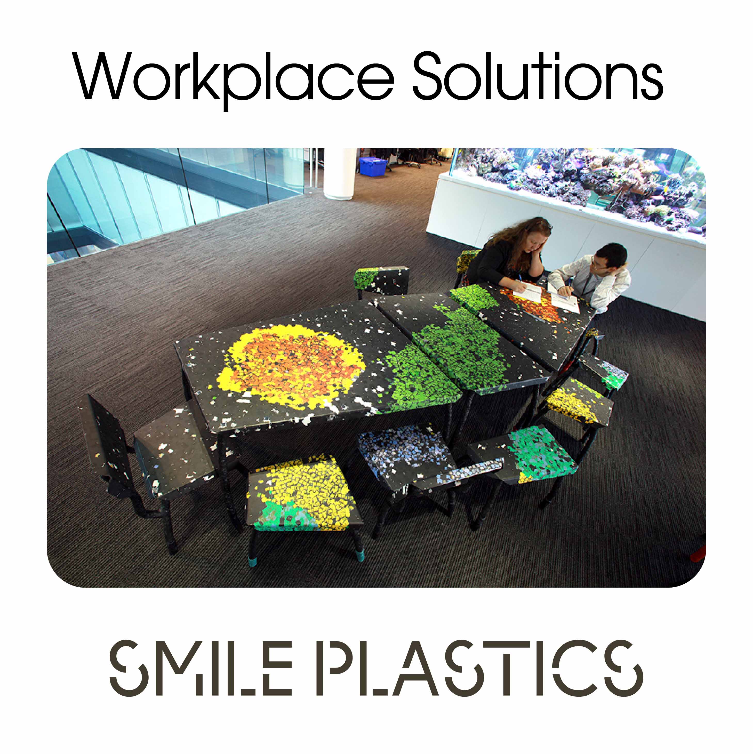 Workplace Solutions | Smile Plastics - Mottled recycled surfaces