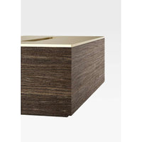 Tissue box holder 255 x 150 x 81 mm in dark oak box & stainless steel plated top in greige