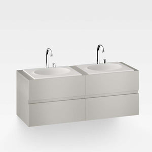 Basin Furniture 1554 x 590 mm in silver for two countertop washbasin