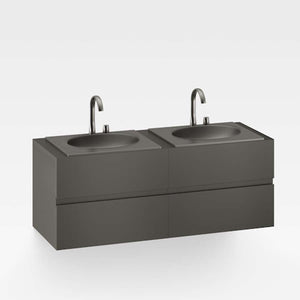 Basin Furniture 1554 x 590 mm in nero for two countertop washbasin