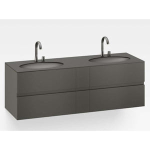 Basin Furniture 1800 x 590 x 570 mm in nero for two countertop washbasin
