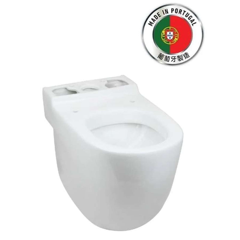 Meridian Compact back to wall vitreous china close-coupled toilet bowl with dual outlet