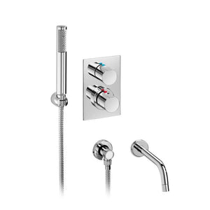 Element built-in thermostatic bath and shower mixer in chrome