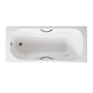 Malibu 230970 bathtub made of cast iron 1700 x 750 mm in white handgrips in chrome