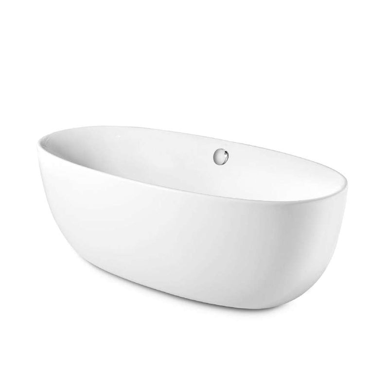 Virginia Oval freestanding acrylic one piece bath in white 1700 x 800 x 550 mm