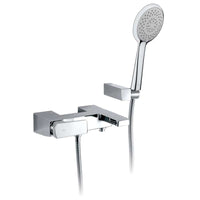 Escuadra Wall-mounted bath-shower mixer with automatic diverter 210mm
