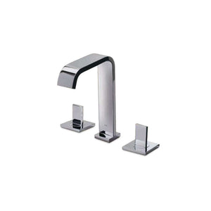 Flat Deck-mounted basin mixer with pop-up waste in chrome