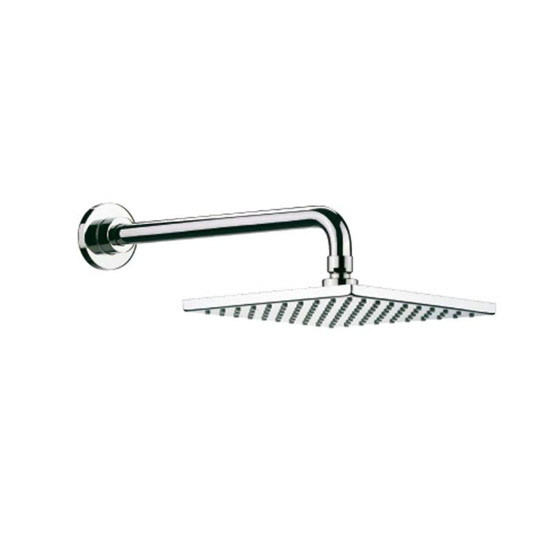 Shower head with wall mounted shower arm in chrome 250 x 462 x 95 mm