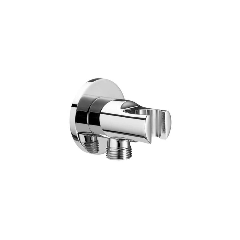Aqua ROUND - 1/2" chromed water inlet for shower hose with integrated bracket for hand shower