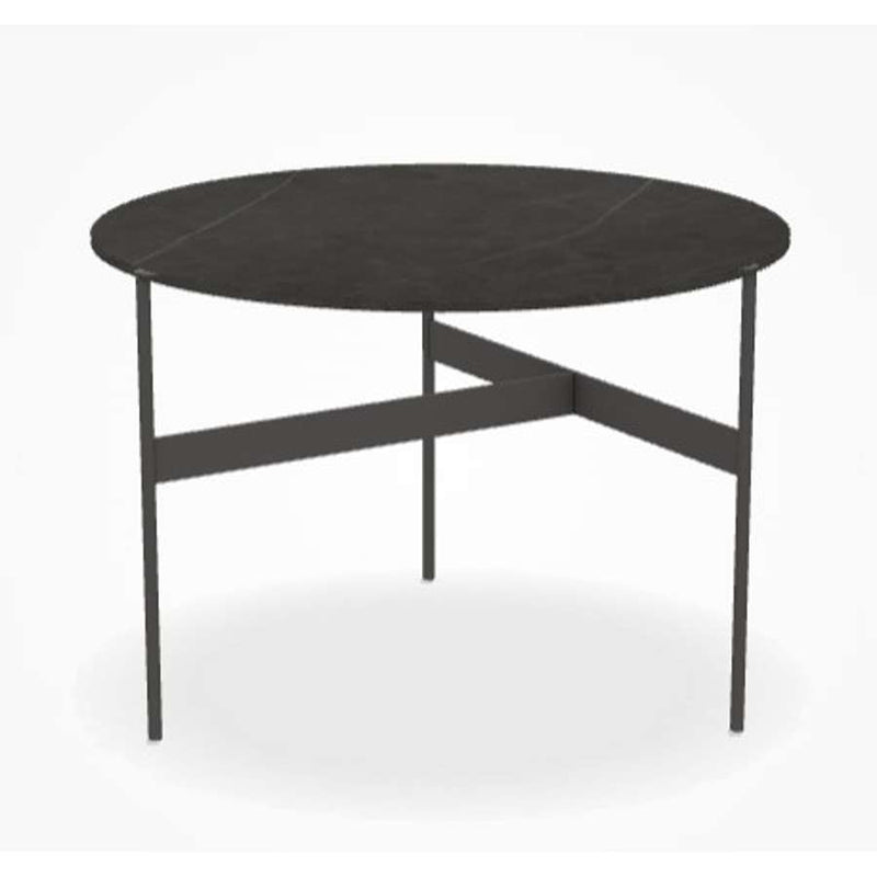 B&B Italia Formiche FR62 Small Table, Top Grey Stone Porcelain Stoneware 0350A, Frame Pewter Painted 0259V