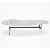 B&B Italia Formiche FR140_1 Small Table, Top Calacatta White Porcelain Stoneware 0301B, Frame Pewter Painted 0259V
