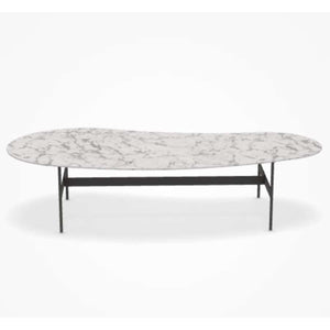 B&B Italia Formiche FR140_1 Small Table, Top Calacatta White Porcelain Stoneware 0301B, Frame Pewter Painted 0259V
