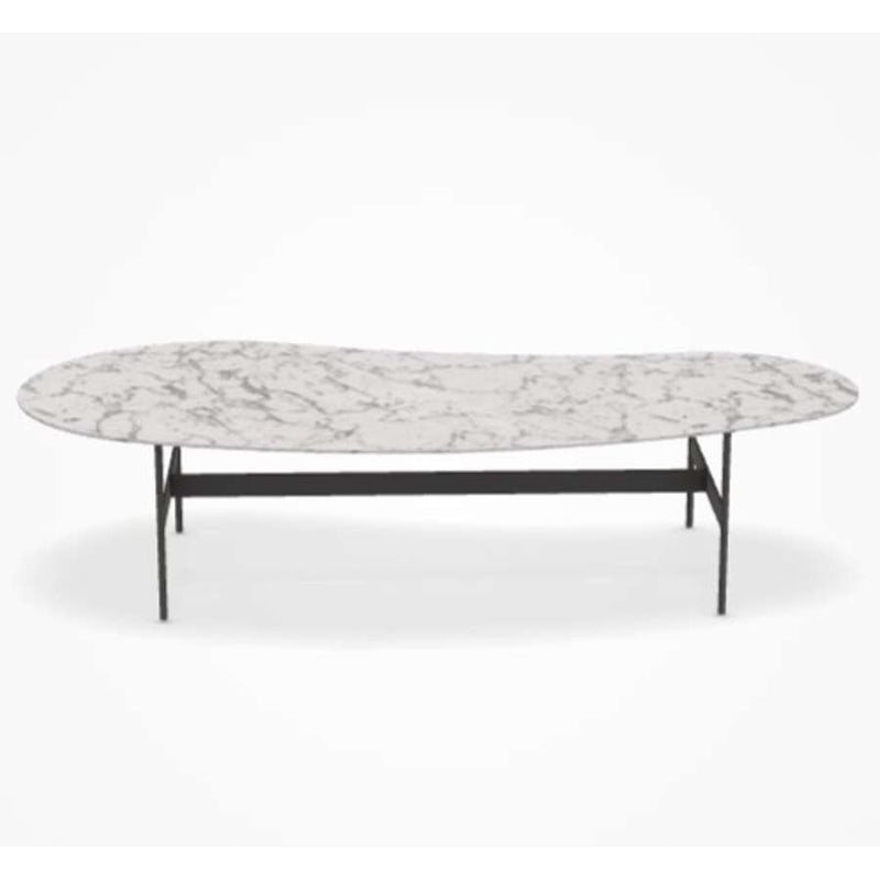 B&B Italia Formiche FR140_1 Small Table, Top Calacatta White Porcelain Stoneware 0301B, Frame Pewter Painted 0259V