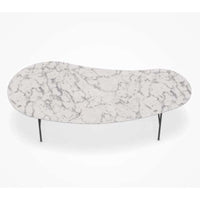 B&B Italia Formiche FR140_1 Small Table, Top Calacatta White Porcelain Stoneware 0301B, Frame Pewter Painted 0259V