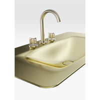 Deck mounted 3 holes basin mixer in greige with central swivel spout and pop up waste