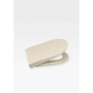 Soft-closing lacquered SupralitR seat and cover in greige for wall-hung WC and close-coupled WC