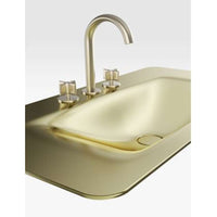 Countertop washbasin L470 x W900 x D210mm in shagreen matt gold with 3 tapholes