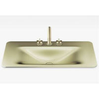 Countertop washbasin L470 x W900 x D210mm in shagreen matt gold with 3 tapholes