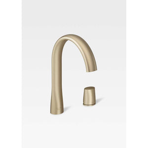 Single side lever washbasin faucet mixer in greige with pop-up waste