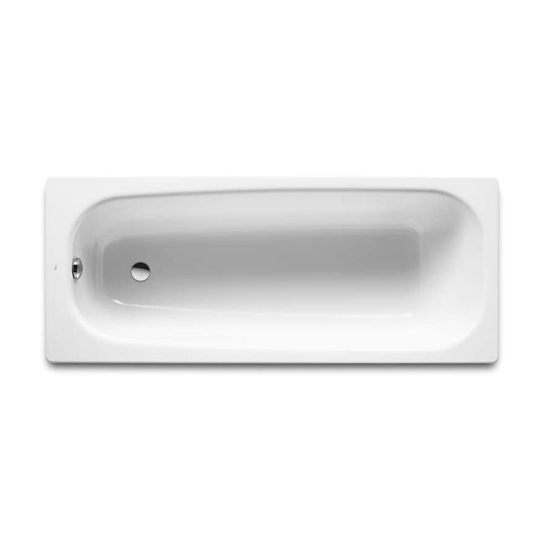 Continental Rectangular cast iron bath with anti-slip base in white 1400 x 700 x 400 mm