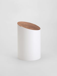 Swing Bin - Small - White with Walnut Cover