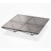 B&B Italia Alanda'18 TA120 Small Table, Top Smoky Glass 0129F, Frame Glossy Black Painted 0125N