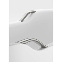 Freestanding bathtub in Off-White Bathtub And Brushed Steel Handles with four handles